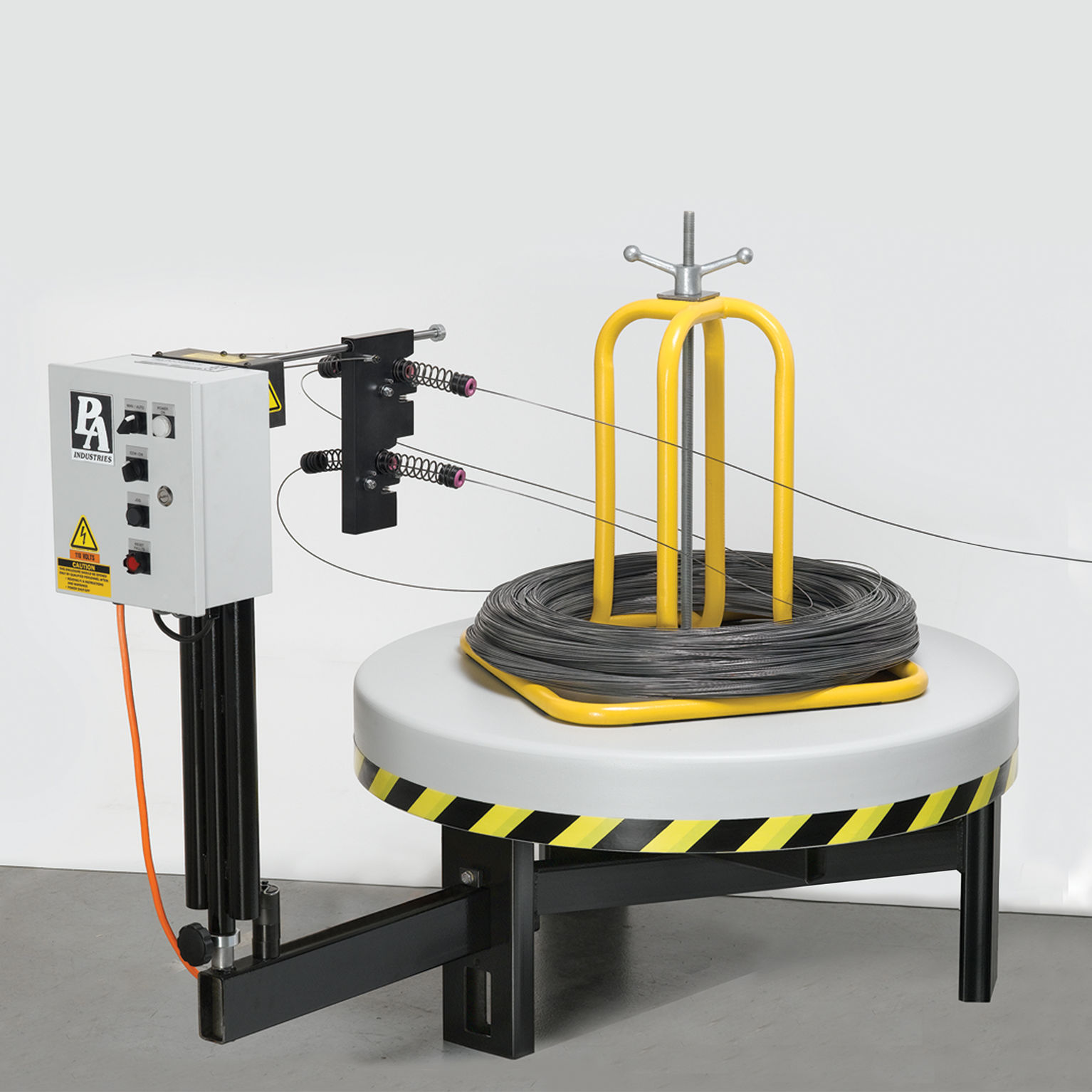 horizontal wire payoff/decoiler wire palletizer